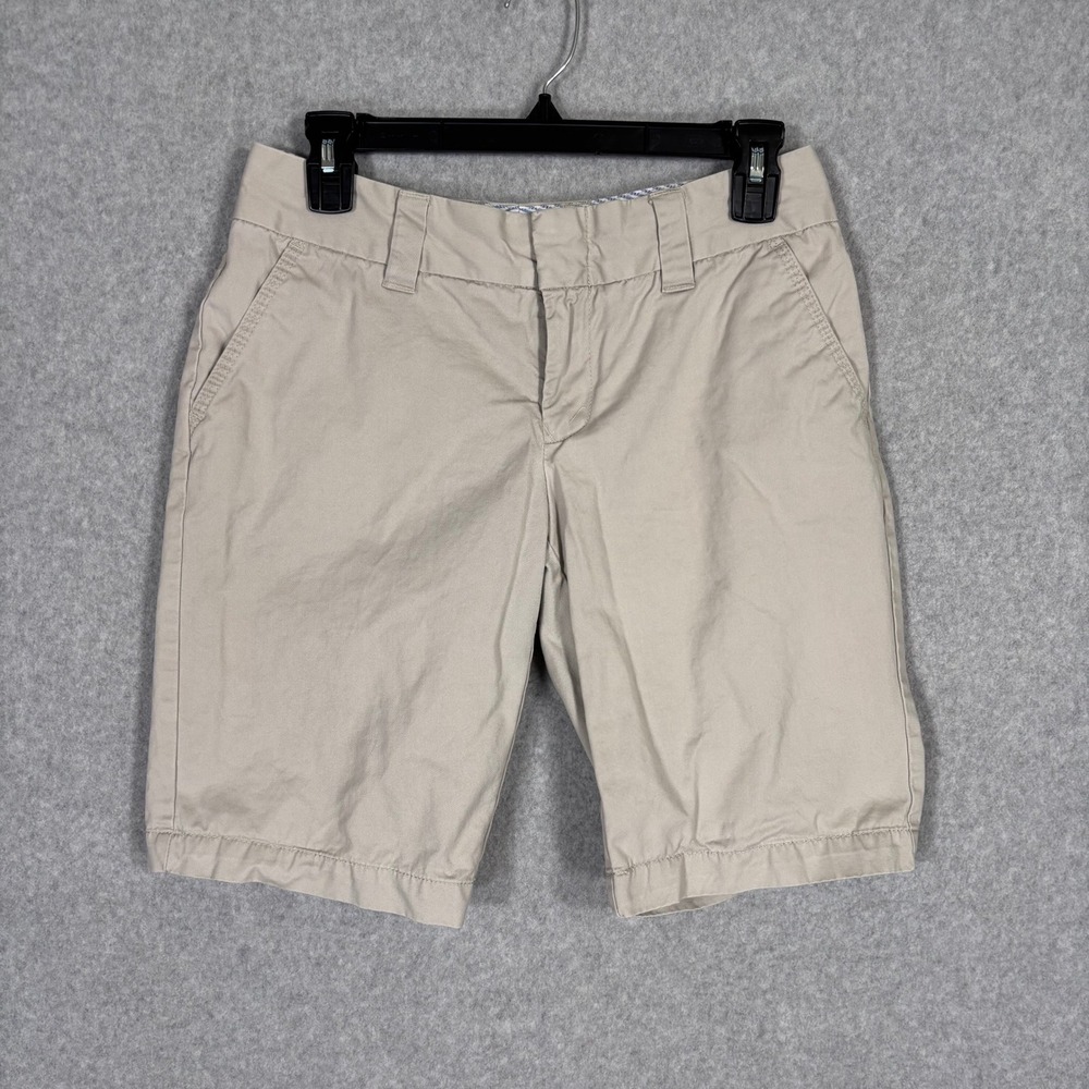 Y2K Tommy Hilfiger Low Rise Bermuda Chino Shorts 4 Tan Khaki Cotton Twill Preppy